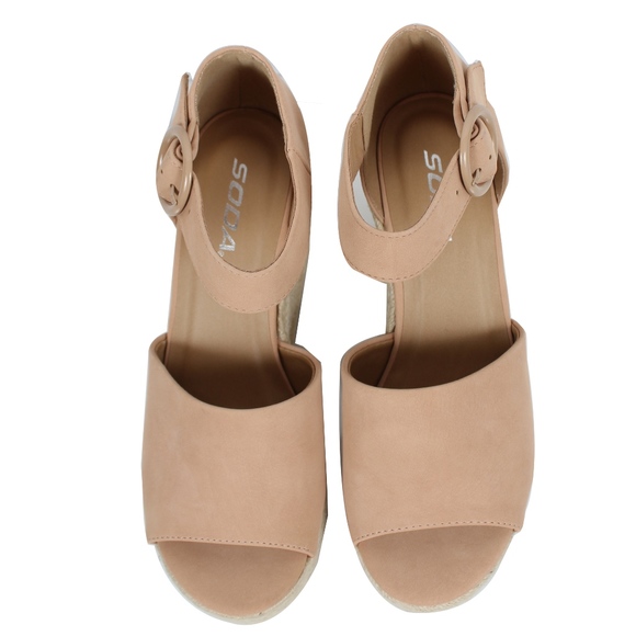 Dark Nude Open Toe Ankle Strap Espadrill - Picture 3 of 5